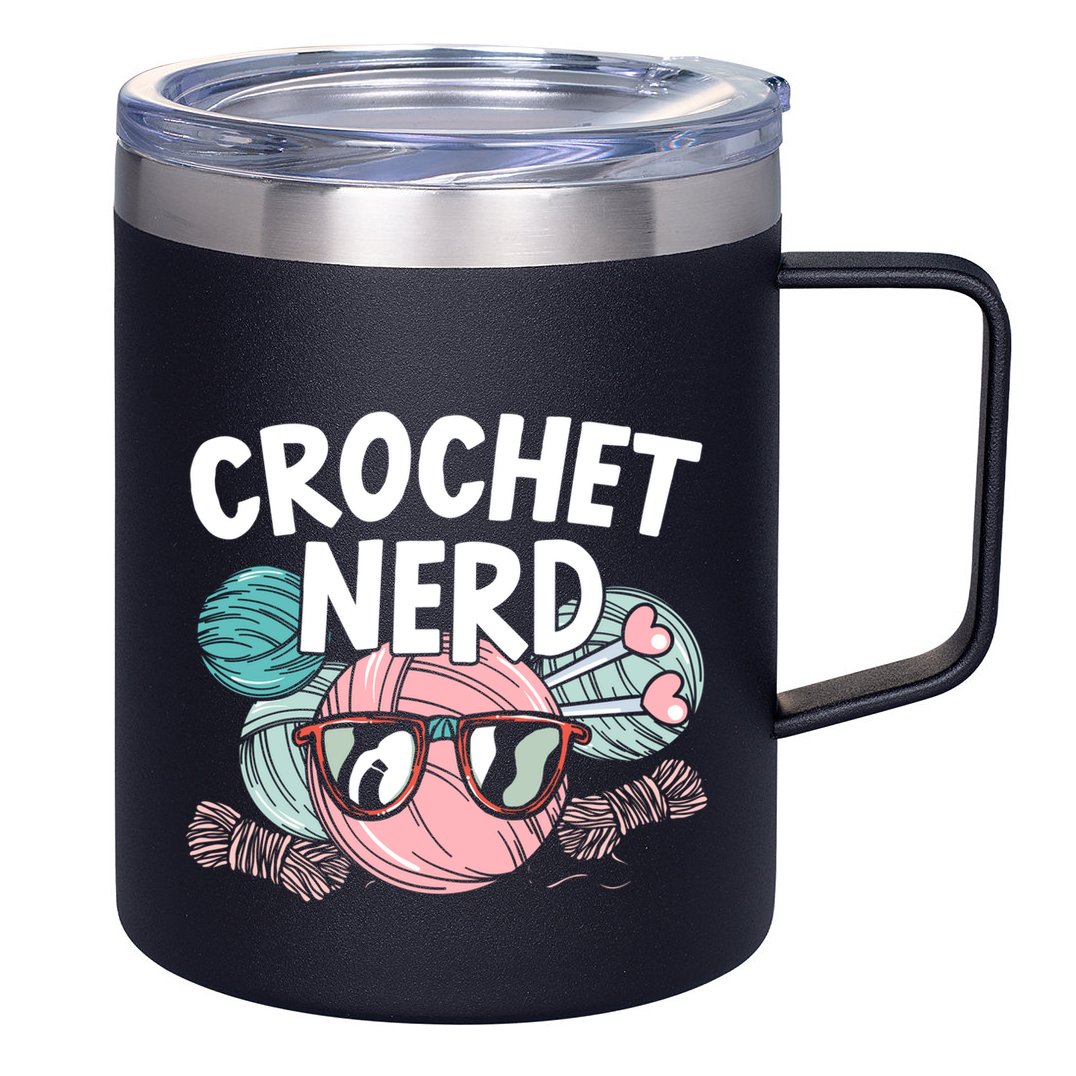 Crochet Nerd Crochet Lover Crocheting Gift 12oz Stainless Steel Coffee Mug