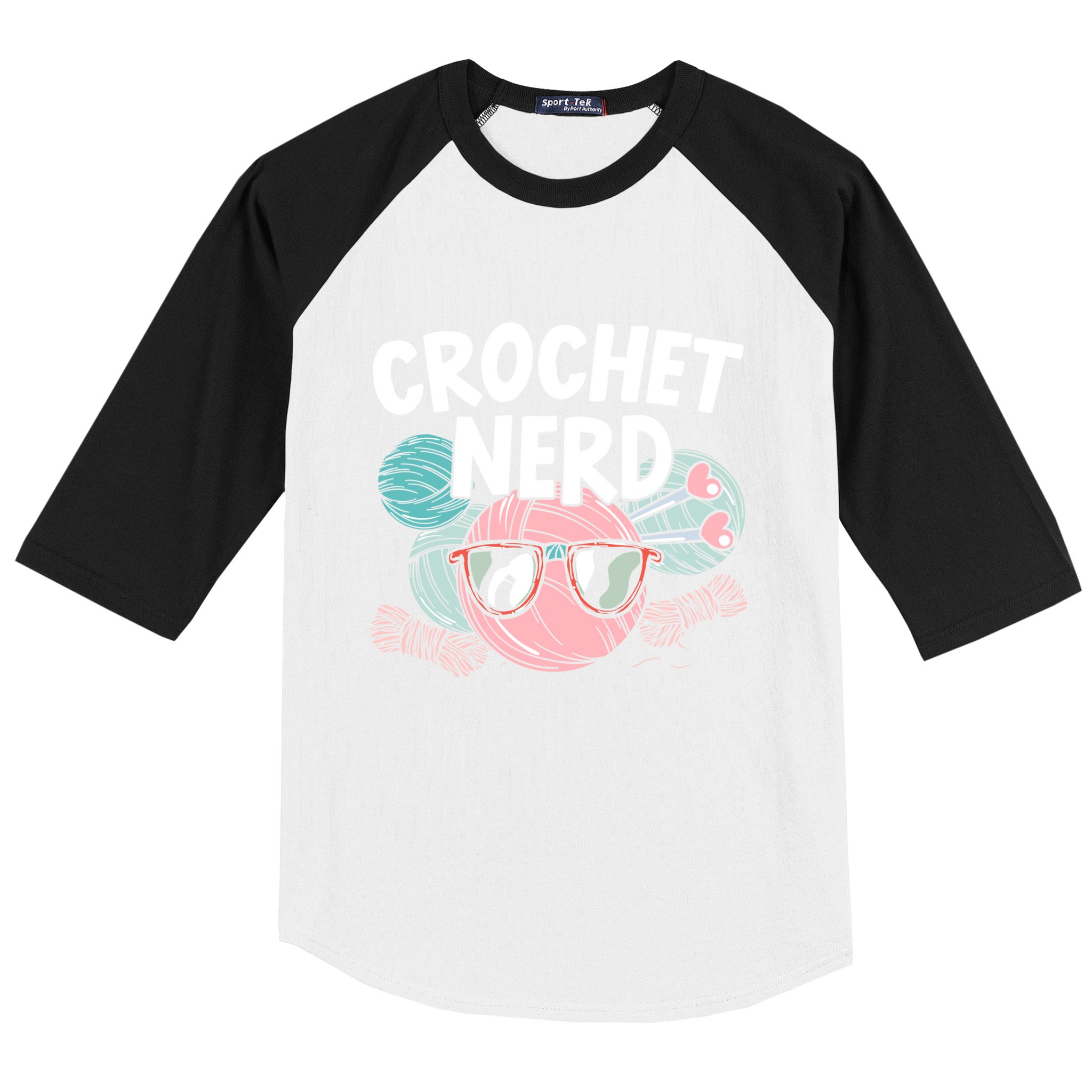 Crochet Nerd Crochet Lover Crocheting Gift Baseball Sleeve Shirt