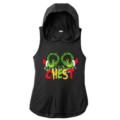 Chest Nuts Christmas Funny Matching Couple Ladies PosiCharge Tri-Blend Wicking Draft Hoodie Tank