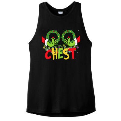 Chest Nuts Christmas Funny Matching Couple Ladies PosiCharge Tri-Blend Wicking Tank