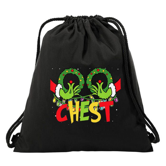 Chest Nuts Christmas Funny Matching Couple Drawstring Bag