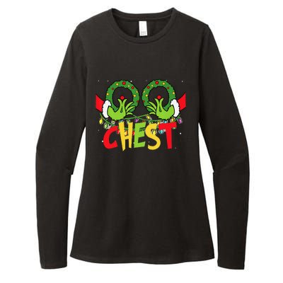 Chest Nuts Christmas Funny Matching Couple Womens CVC Long Sleeve Shirt