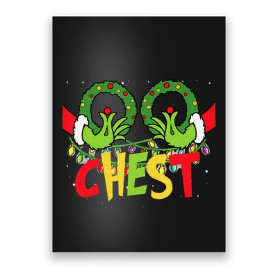 Chest Nuts Christmas Funny Matching Couple Poster
