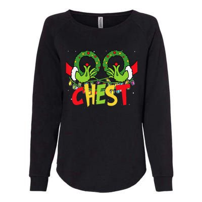 Chest Nuts Christmas Funny Matching Couple Womens California Wash Sweatshirt