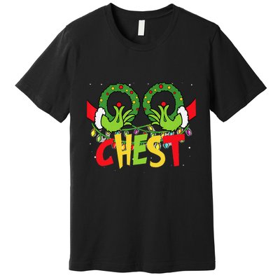 Chest Nuts Christmas Funny Matching Couple Premium T-Shirt