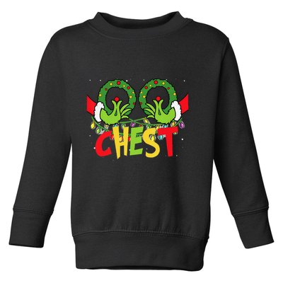 Chest Nuts Christmas Funny Matching Couple Toddler Sweatshirt