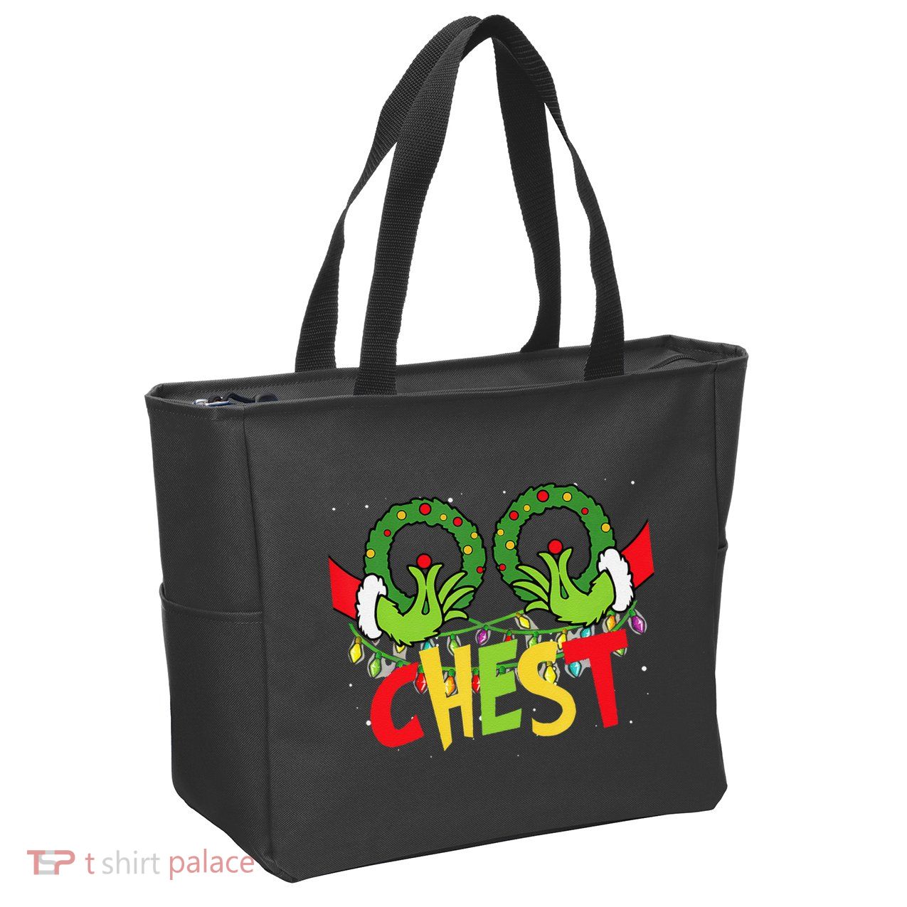 Chest Nuts Christmas Funny Matching Couple Zip Tote Bag