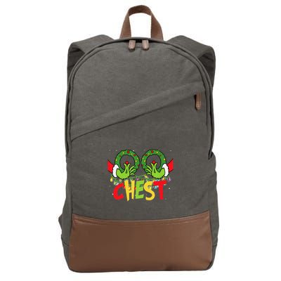 Chest Nuts Christmas Funny Matching Couple Cotton Canvas Backpack