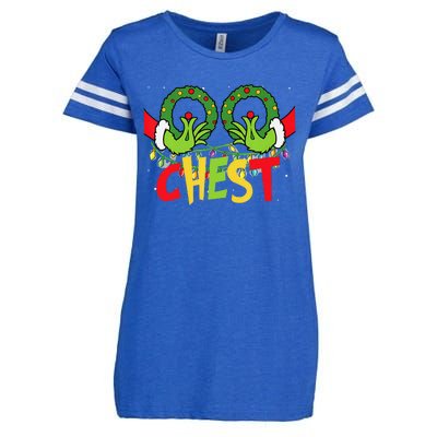 Chest Nuts Christmas Funny Matching Couple Enza Ladies Jersey Football T-Shirt