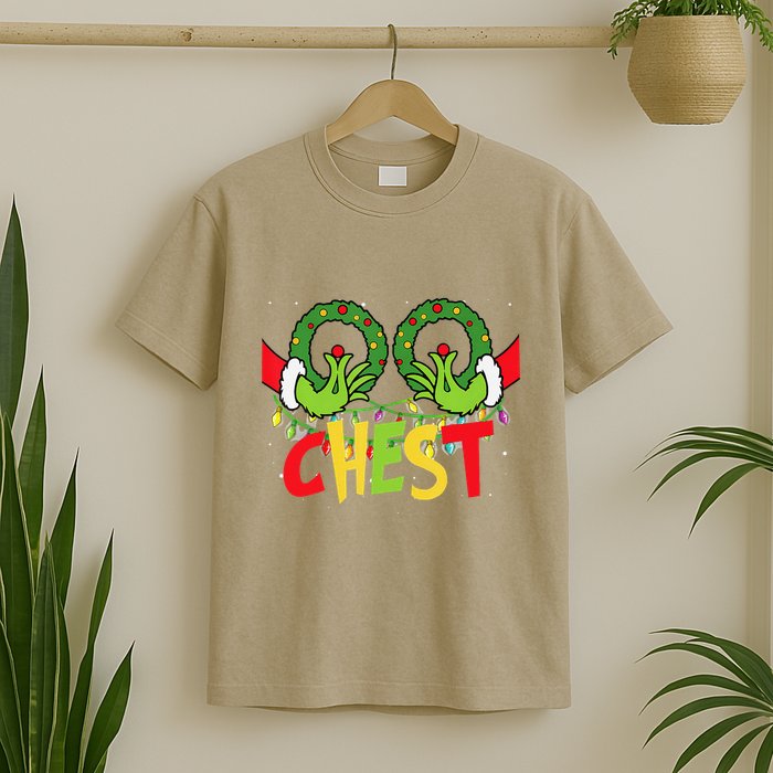 Chest Nuts Christmas Funny Matching Couple T-Shirt