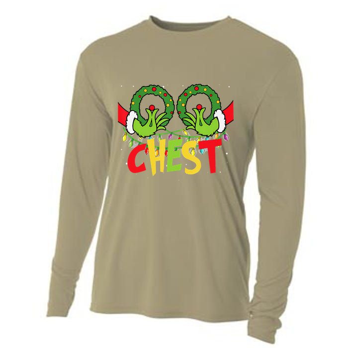 Chest Nuts Christmas Funny Matching Couple Cooling Performance Long Sleeve Crew