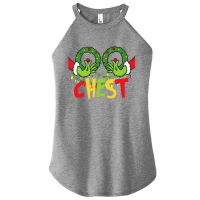 Chest Nuts Christmas Funny Matching Couple Women's Perfect Tri Rocker Tank