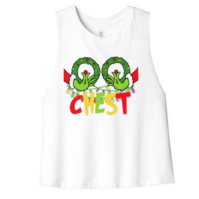 Chest Nuts Christmas Funny Matching Couple Women's Racerback Cropped Tank