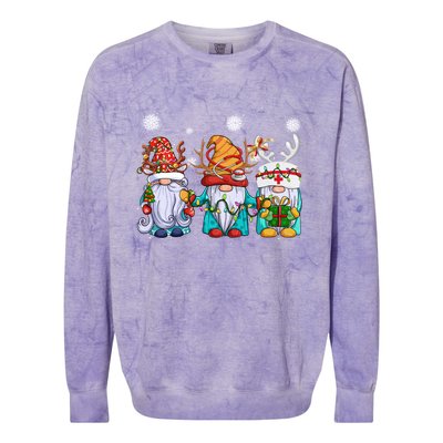 Cute Nurse Christmas Gnomes Cute Nurses Xmas Nursing Gift Colorblast Crewneck Sweatshirt