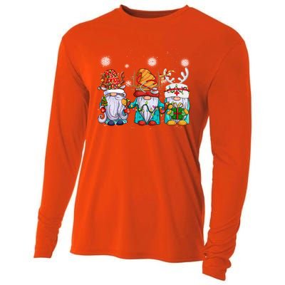 Cute Nurse Christmas Gnomes Cute Nurses Xmas Nursing Gift Cooling Performance Long Sleeve Crew