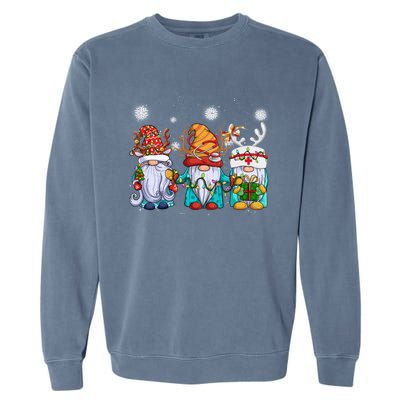 Cute Nurse Christmas Gnomes Cute Nurses Xmas Nursing Gift Garment-Dyed Sweatshirt