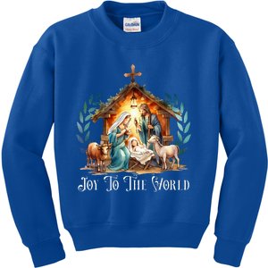 Christmas Nativity Christian Birth Of Jesus Joy To The World Kids Sweatshirt