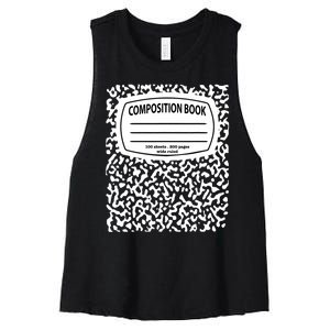 Composition Notebook Costume Matching Group Halloween Women's Racerback Cropped Tank