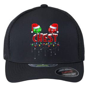 Chest Nuts Christmas Funny Matching Couple Flexfit Unipanel Trucker Cap