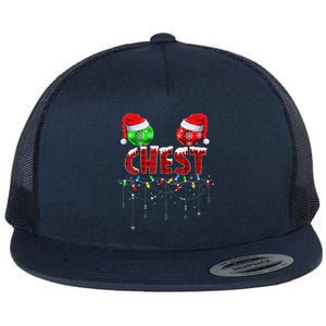 Chest Nuts Christmas Funny Matching Couple Flat Bill Trucker Hat