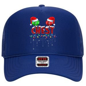 Chest Nuts Christmas Funny Matching Couple High Crown Mesh Back Trucker Hat