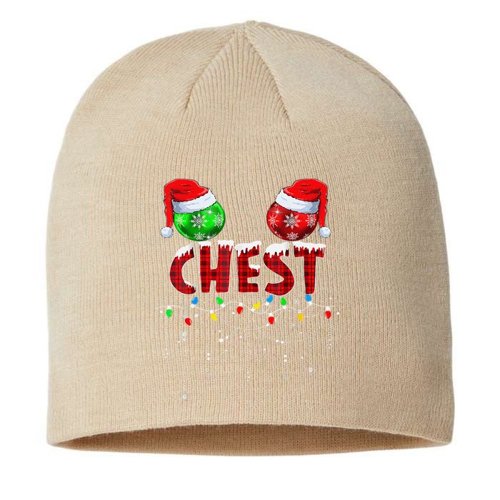 Chest Nuts Christmas Funny Matching Couple Sustainable Beanie