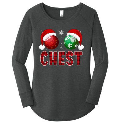 Chest Nuts Christmas Funny Matching Couple Chestnuts Women's Perfect Tri Tunic Long Sleeve Shirt