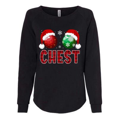 Chest Nuts Christmas Funny Matching Couple Chestnuts Womens California Wash Sweatshirt