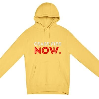 Ceasefire Now Premium Pullover Hoodie