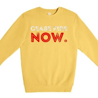 Ceasefire Now Premium Crewneck Sweatshirt