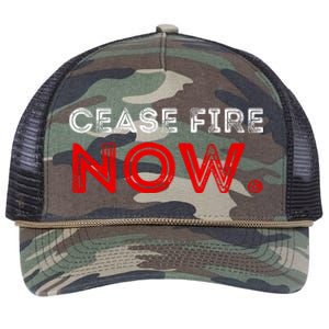 Ceasefire Now Retro Rope Trucker Hat Cap