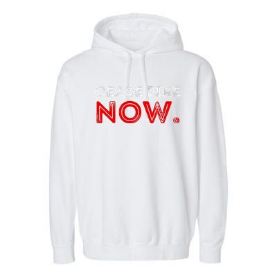 Ceasefire Now Garment-Dyed Fleece Hoodie