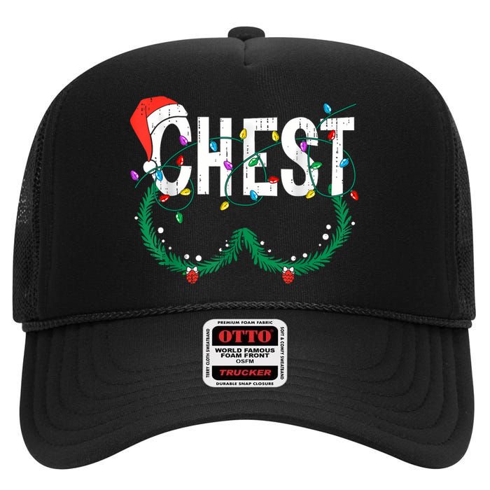 Chest Nuts Christmas Funny Matching Couple Chestnuts High Crown Mesh Back Trucker Hat