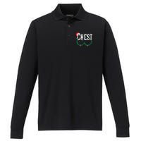 Chest Nuts Christmas Funny Matching Couple Chestnuts Performance Long Sleeve Polo