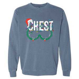 Chest Nuts Christmas Funny Matching Couple Chestnuts Garment-Dyed Sweatshirt