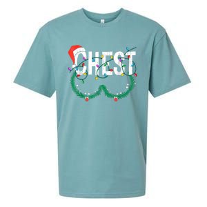 Chest Nuts Christmas Funny Matching Couple Chestnuts Sueded Cloud Jersey T-Shirt