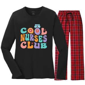 Cool Nurse Club Healthcare Worker Nurse Life Back Print Women's Long Sleeve Flannel Pajama Set 