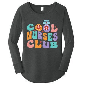 Cool Nurse Club Healthcare Worker Nurse Life Back Print Women's Perfect Tri Tunic Long Sleeve Shirt