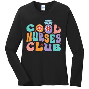 Cool Nurse Club Healthcare Worker Nurse Life Back Print Ladies Long Sleeve Shirt