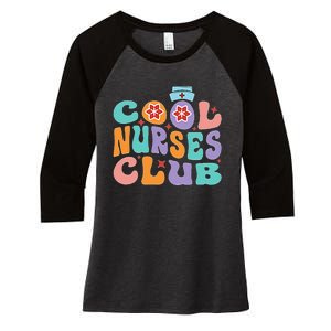 Cool Nurse Club Healthcare Worker Nurse Life Back Print Women's Tri-Blend 3/4-Sleeve Raglan Shirt