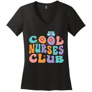 Cool Nurse Club Healthcare Worker Nurse Life Back Print Women's V-Neck T-Shirt