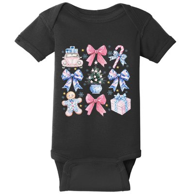 Coquette Nutcracker Christmas Preppy Pin.K Bow Xmas Holiday Baby Bodysuit