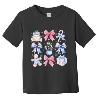 Coquette Nutcracker Christmas Preppy Pin.K Bow Xmas Holiday Toddler T-Shirt