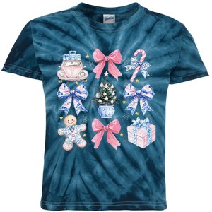 Coquette Nutcracker Christmas Preppy Pin.K Bow Xmas Holiday Kids Tie-Dye T-Shirt