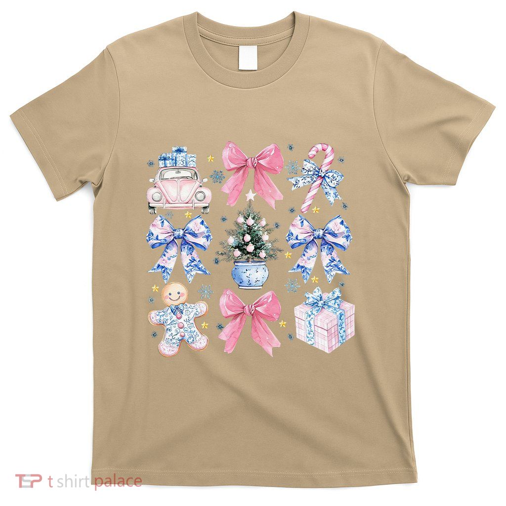 Coquette Nutcracker Christmas Preppy Pin.K Bow Xmas Holiday T-Shirt