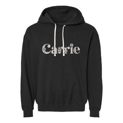 Carrie Name Custom Flower Personalized Botanical Women Mom Garment-Dyed Fleece Hoodie