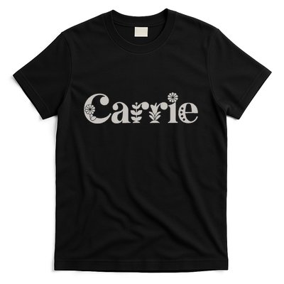 Carrie Name Custom Flower Personalized Botanical Women Mom T-Shirt