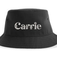 Carrie Name Custom Flower Personalized Botanical Women Mom Sustainable Bucket Hat