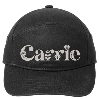 Carrie Name Custom Flower Personalized Botanical Women Mom 7-Panel Snapback Hat