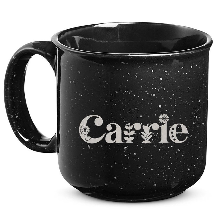 Carrie Name Custom Flower Personalized Botanical Women Mom 15oz Campfire Ceramic Mug